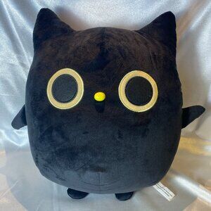 Rare Round1 Black Cat Plush Pillow by Ichi Trading (NWT) 16"